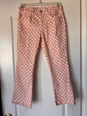Pilcro and the Letterpress Anthropologie Polka Dot High-Rise Bootcut Jeans Sz 29